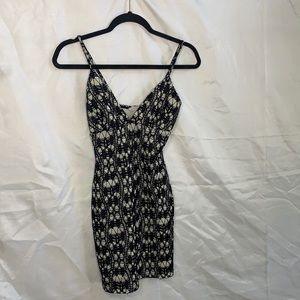 Black crochet detail mini dress